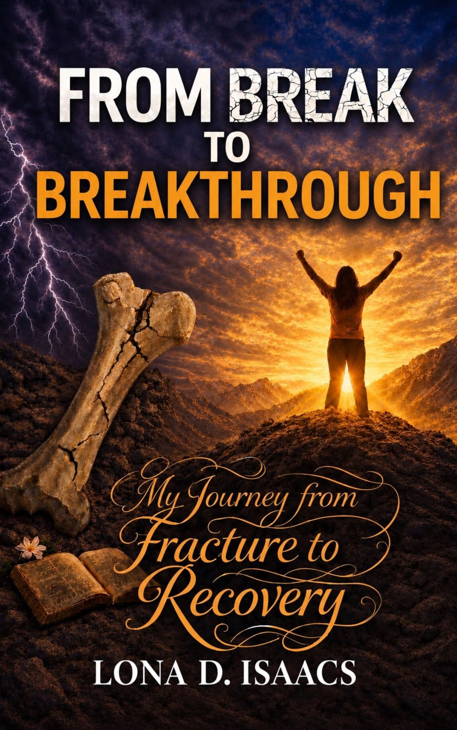 From Break to Breakthrough: My Journey from Fracture to Recovery by Lona D. Isaacs, a Christian inspirational memoir about healing, faith, resilience, and personal transformation.